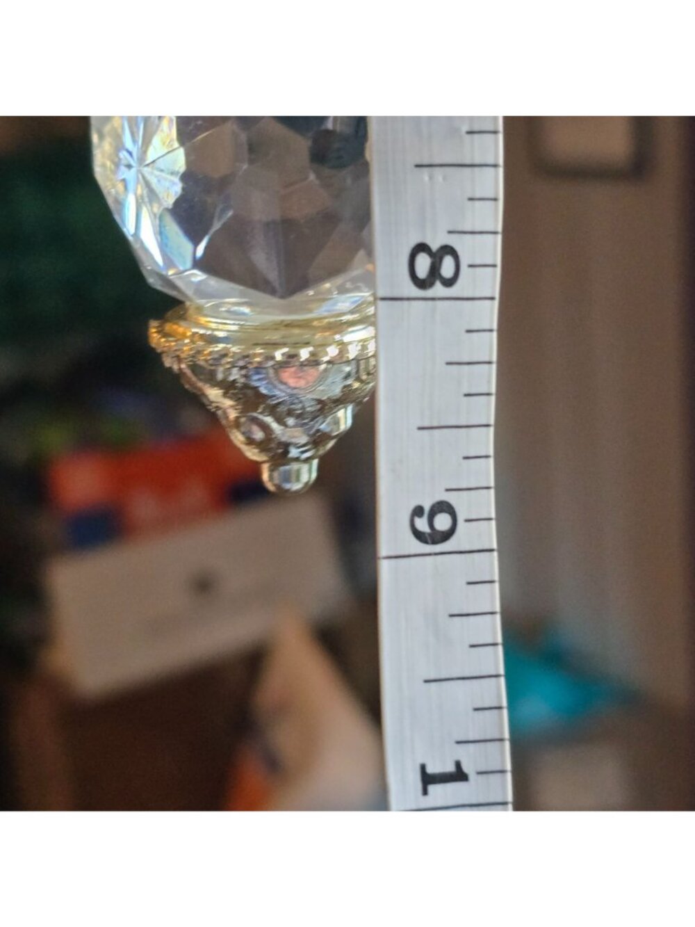 Vintage Clear Acrylic Icicle Ornaments Gold Filigree Teardrop Prism Xmas Lot 6 - Picture 12 of 14